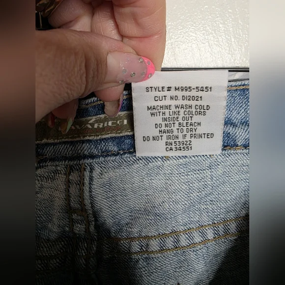 *2 For $30* Z. Cavaricci Blue Straight Leg Vintage Jeans w/ Embroidered Accents - Picture 13 of 14